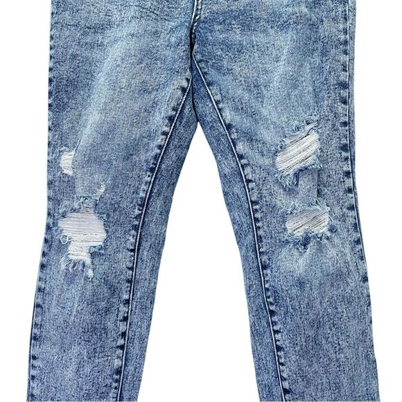 Judy Blue Acid Wash Distressed Boyfriend Jeans Medium Indigo Wash Size 28 | 6/7 - Picture 5 of 15